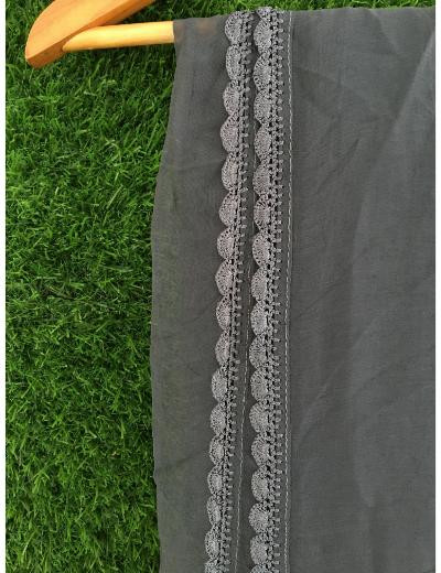 Chhangamal Hand Embroidered Black Colour Silk Chikankari Suit Length