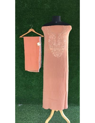 Chhangamal Hand Embroidered Brown Colour Pure Georgette Chikankari Kurta Dupatta Piece