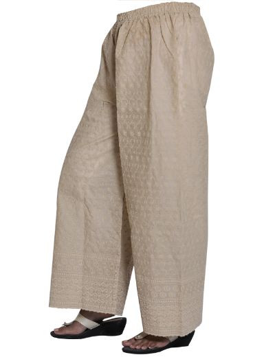 Chhangamal Hand Embroidered Cotton Chikankari Bottom