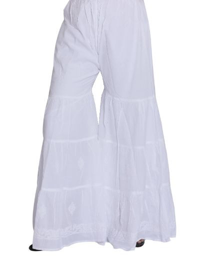Chhangamal Hand Embroidered Cotton Chikankari Garara