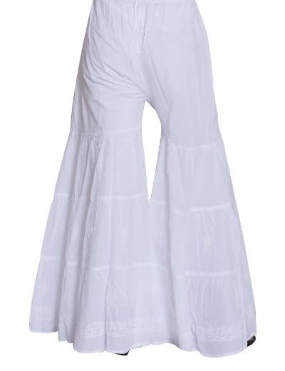 Chhangamal Hand Embroidered Cotton Chikankari Garara