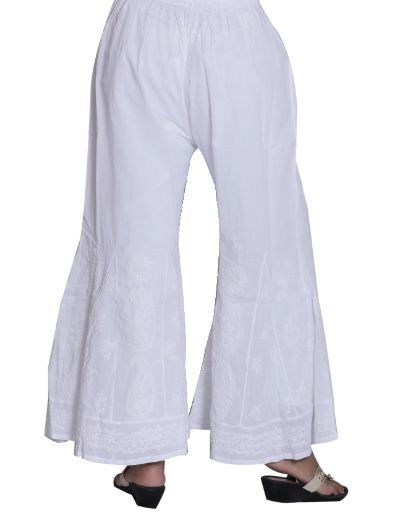 Chhangamal Hand Embroidered Cotton Chikankari Garara