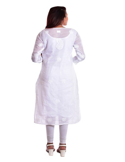 Chhangamal Hand Embroidered Cotton Chikankari Kurti