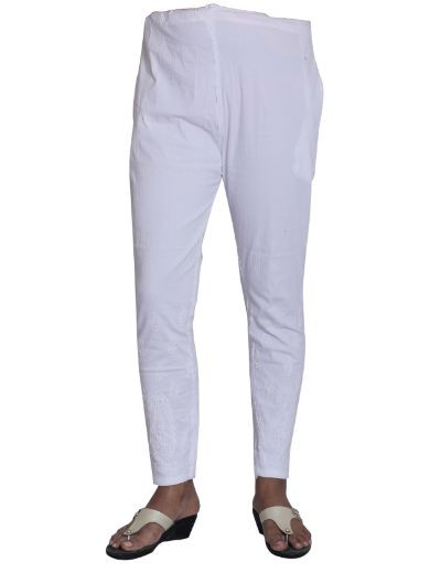 Chhangamal Hand Embroidered Cotton Chikankari Pant