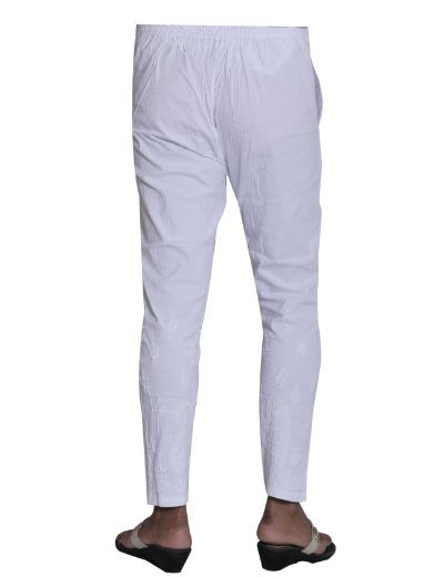 Chhangamal Hand Embroidered Cotton Chikankari Pant