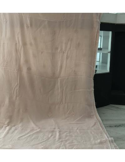 Chhangamal Hand Embroidered Cream Colour Pure Georgette  Chikankari Saree Piece