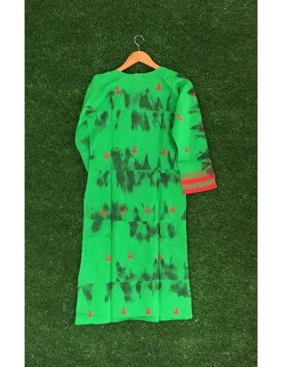 Chhangamal Hand Embroidered Dark Green Colour  Cotton Chikankari Kurti