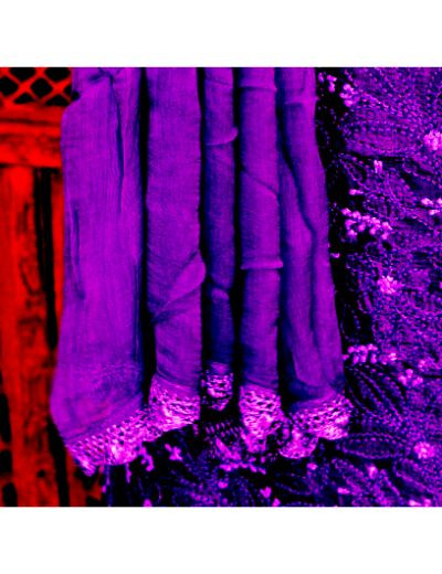 Chhangamal Hand Embroidered Dark Purple Colour Unstitched Silk Chikankari Suit Length