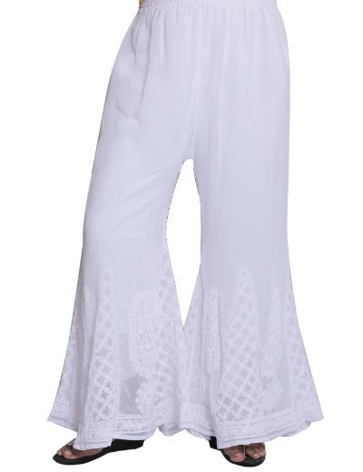 Chhangamal Hand Embroidered Georgette Chikankari Bottom
