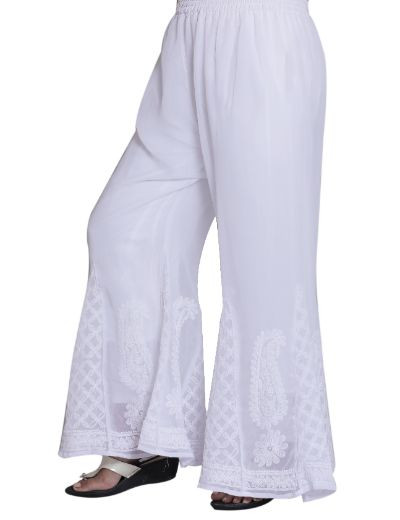 Chhangamal Hand Embroidered Georgette Chikankari Bottom