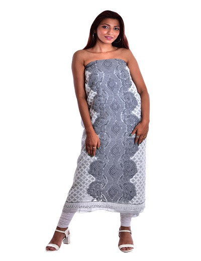 Chhangamal Hand Embroidered Georgette Chikankari Suit Length