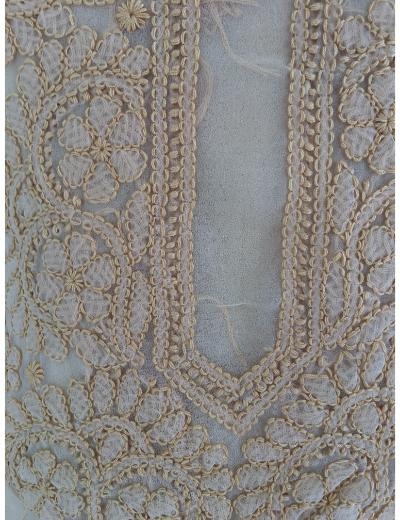 Chhangamal Hand Embroidered Green Colour Georgette Chikankari Suit Piece Embroidered