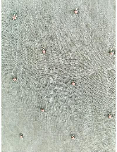 Chhangamal Hand Embroidered Green Colour Pure Georgette Chikankari Kurta Dupatta Piece
