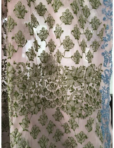 Chhangamal Hand Embroidered Grey Colour Georgette Chikankari Saree