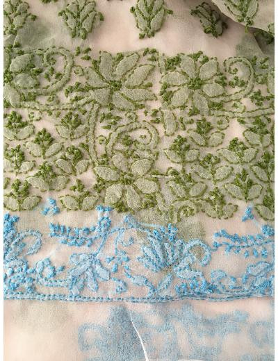 Chhangamal Hand Embroidered Grey Colour Georgette Chikankari Saree