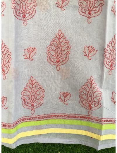 Chhangamal Hand Embroidered Lavender Colour Cotton Chikankari Kurti