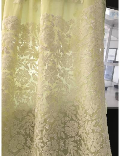 Chhangamal Hand Embroidered Lemon Yellow Colour Georgette Chikankari Saree