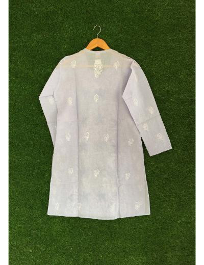 Chhangamal Hand Embroidered Light Blue Colour Cotton Chikankari Kurti