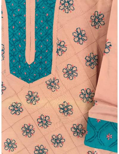 Chhangamal Hand Embroidered Light Blue Colour Cotton Chikankari Kurti