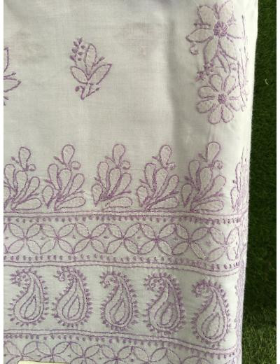 Chhangamal Hand Embroidered Light Blue Colour Cotton Chikankari Suit Piece