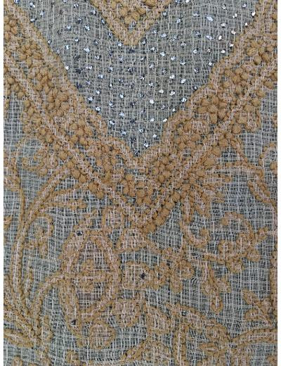Chhangamal Hand Embroidered Light Rust Colour Kota Chikankari Kurti