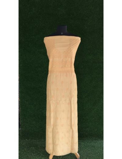 Chhangamal Hand Embroidered Light Yellow Colour Chanderi Chikankari Kurta Dupatta Piece