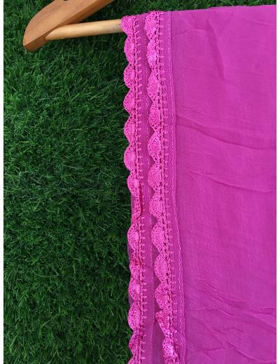 Chhangamal Hand Embroidered Magenta  Colour Silk Chikankari Suit Length
