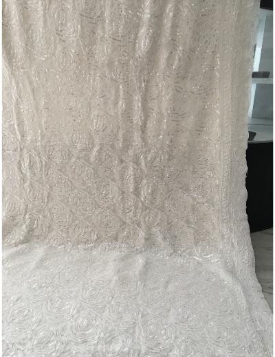 Chhangamal Hand Embroidered Off-White Colour Pure Georgette  Chikankari Saree Piece