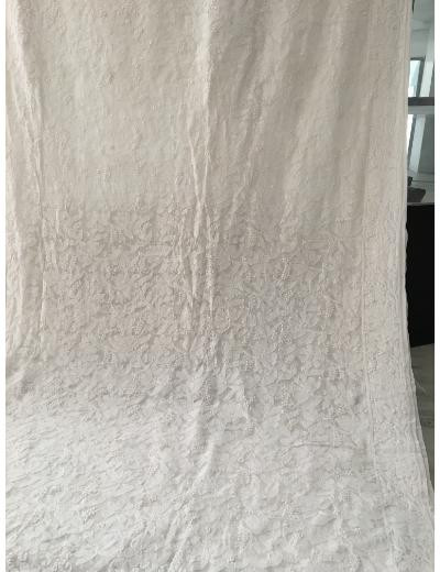 Chhangamal Hand Embroidered Off-White Colour Pure Georgette  Chikankari Saree Piece