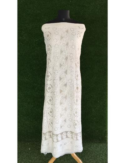 Chhangamal Hand Embroidered Off-White Colour Pure Georgette Chikankari Kurta Dupatta Piece