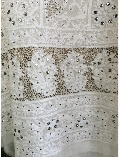 Chhangamal Hand Embroidered Off-White Colour Pure Georgette Chikankari Kurta Dupatta Piece