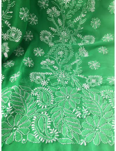 Chhangamal Hand Embroidered Ombre Colour Georgette Chikankari Saree