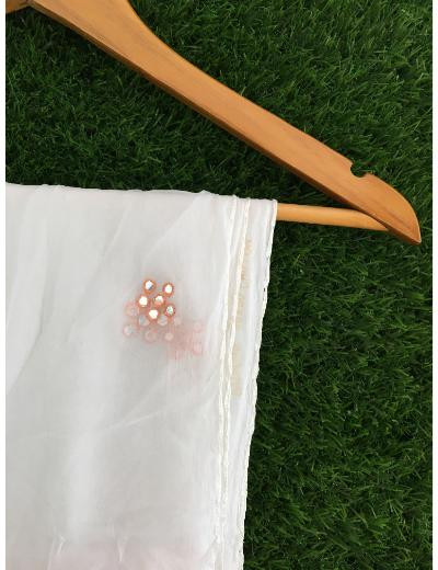 Chhangamal Hand Embroidered Peach Colour Cotton Chikankari Suit Piece