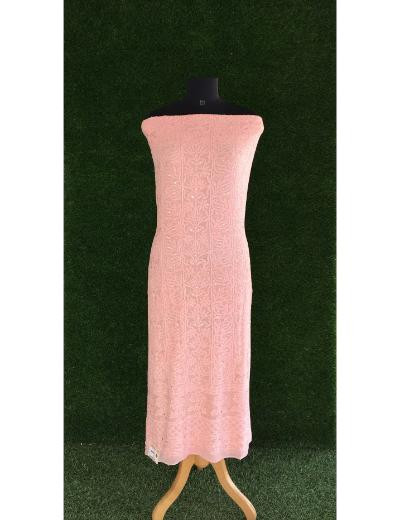 Chhangamal Hand Embroidered Peach Colour Pure Georgette Chikankari Kurta Dupatta Piece