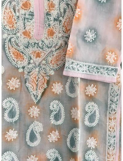 Chhangamal Hand Embroidered Pink Colour Cotton Chikankari kurti