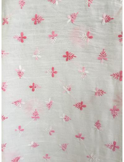 Chhangamal Hand Embroidered Pink Colour Mul Chanderi Chikankari Kurta Dupatta Piece
