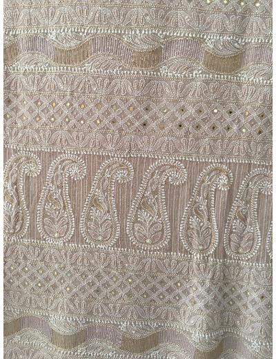 Chhangamal Hand Embroidered Pink Colour Pure Georgette Chikankari Saree