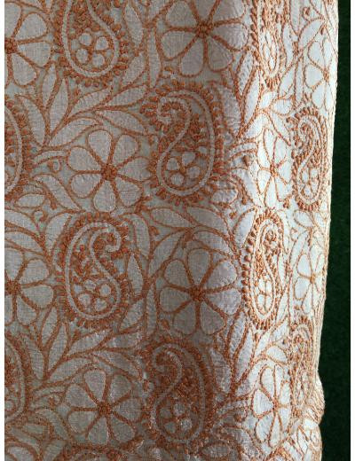 Chhangamal Hand Embroidered Pink Colour Silk Chikankari Suit Piece