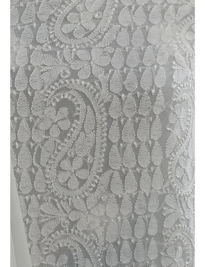 Chhangamal Hand Embroidered Pure Georgette Chikankari Suit Length