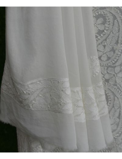 Chhangamal Hand Embroidered Pure Georgette Chikankari Suit Length