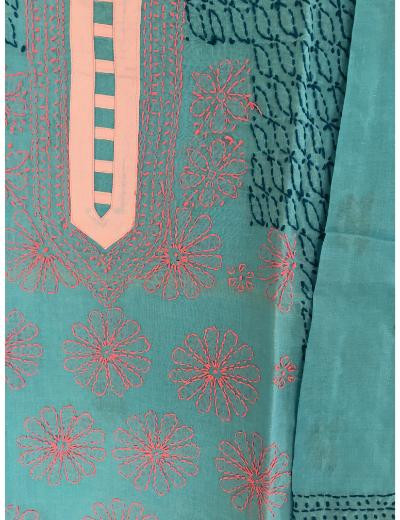 Chhangamal Hand Embroidered Purple Colour Cotton Chikankari Kurti