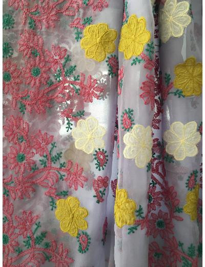 Chhangamal Hand Embroidered Purple Colour Georgette Chikankari Saree