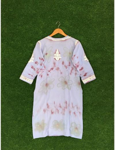 Chhangamal Hand Embroidered Purple Colour Modal Chikankari Kurti Piece