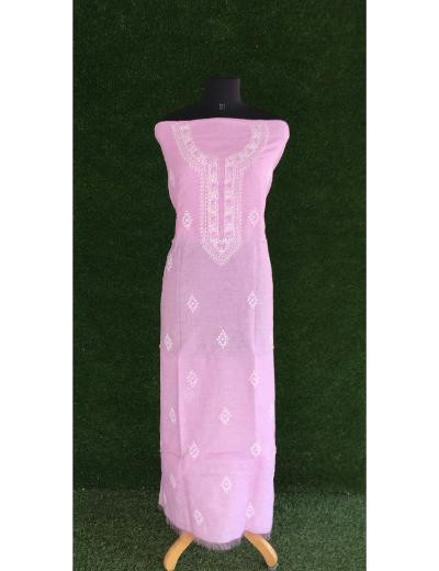 Chhangamal Hand Embroidered Purple Colour Mul Chanderi Chikankari Kurta Dupatta Piece