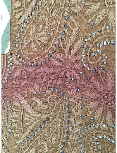 Chhangamal Hand Embroidered Rust Colour Cotton Chikankari Kurti