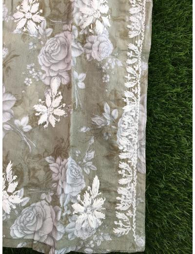 Chhangamal Hand Embroidered Sea Green Colour Mul Cotton Chikankari Kurti Piece
