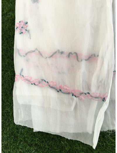 Chhangamal Hand Embroidered Sky Blue Colour Cotton Chikankari Suit Piece
