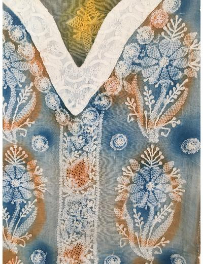 Chhangamal Hand Embroidered White Colour Cotton Chikankari Top