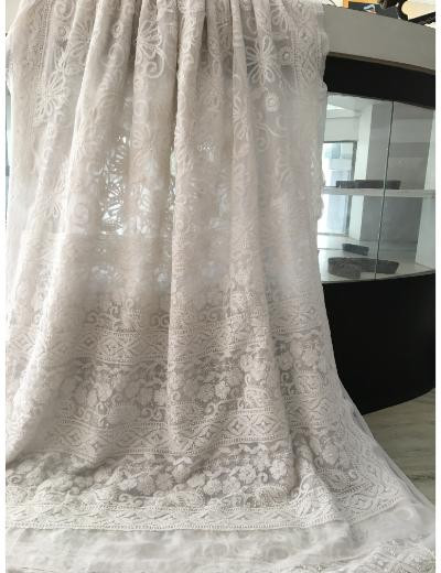 Chhangamal Hand Embroidered White Colour Georgette Chikankari Saree