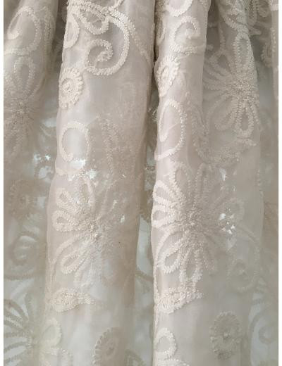 Chhangamal Hand Embroidered White Colour Georgette Chikankari Saree